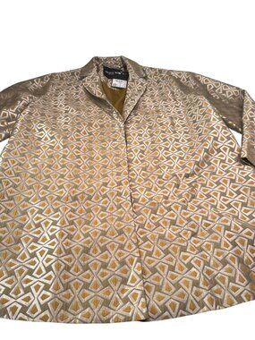 Luxury Selection Ulla Popken Geometric Jacquard Jacket Womens Blazer Formal